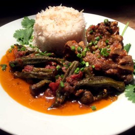 Bamieh v’ros: Syrisk får-i-okra